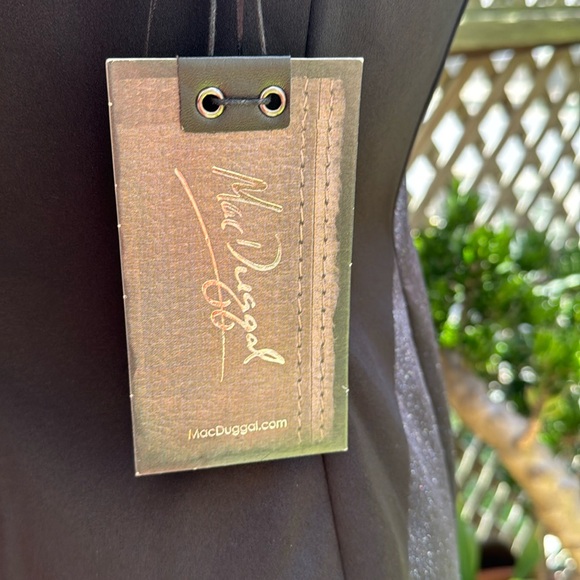 Mac Duggal Black Tuxedo, One-Shoulder, Long Sleeve Dress. Size 2. NWT - Picture 4 of 11